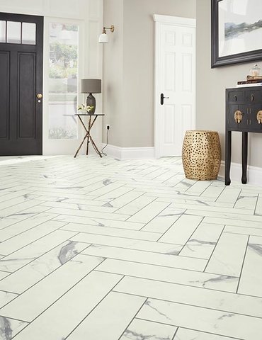 Entry Foyer Luxury Vinyl Tile Herringbone LVT -  Circle Floor Company in Parma, OH