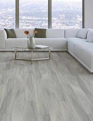 Living Room Gray Greige Luxury Vinyl Plank LVP -  Circle Floor Company in Parma, OH