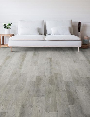 Living Room Gray Luxury Vinyl Plank - Circle Floor Company in Parma, OH