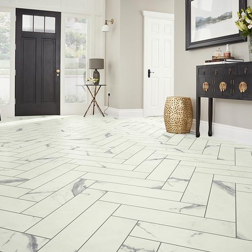 Entry Foyer Luxury Vinyl Tile Herringbone LVT -  Circle Floor Company in Parma, OH
